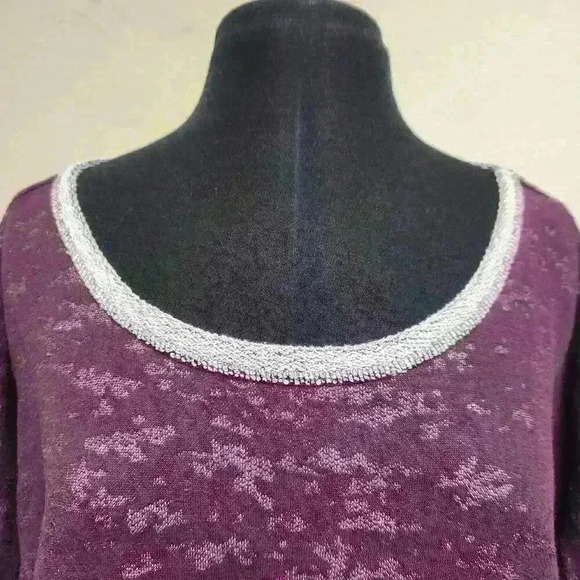 Gloria‎ Vanderbilt Sport L Charlie Pullover Purple Knit Athleisure Long Sleeve - Picture 2 of 8